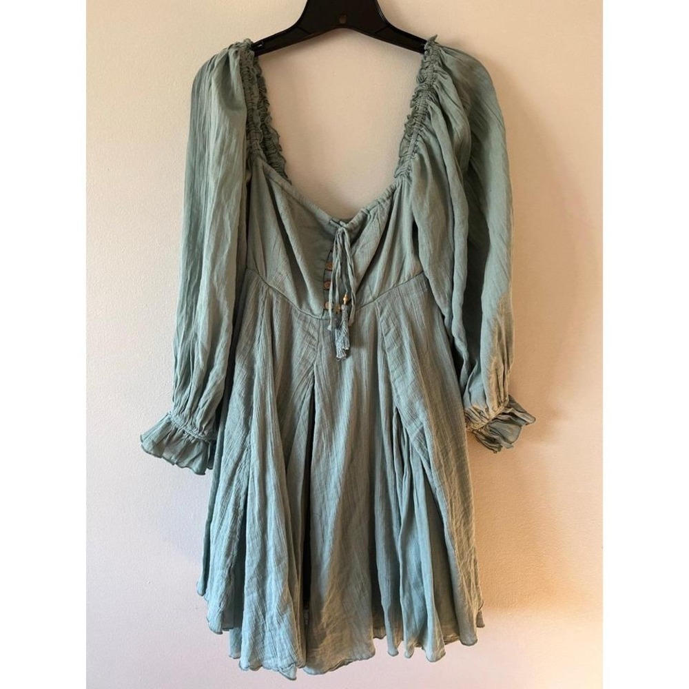 Free People How About You Mini Dress Turquoise Small NWT